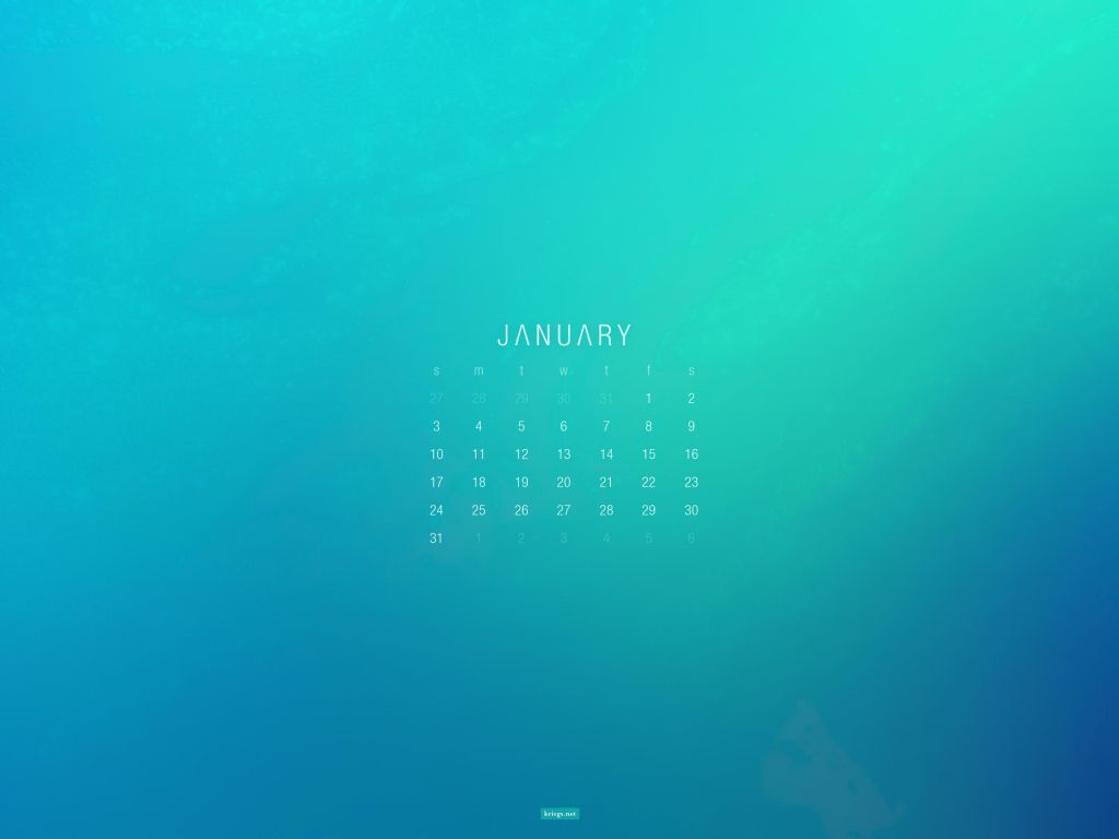 January Calendar wallpaper