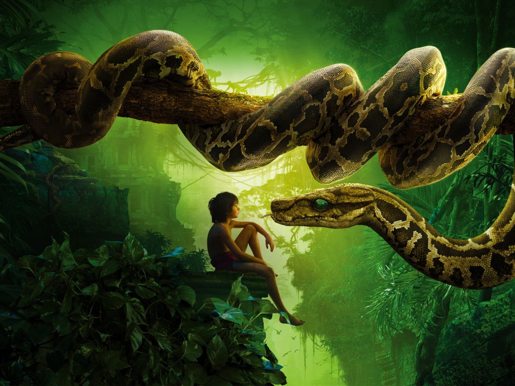 Jungle Book Snake Kaa Mowgli wallpaper