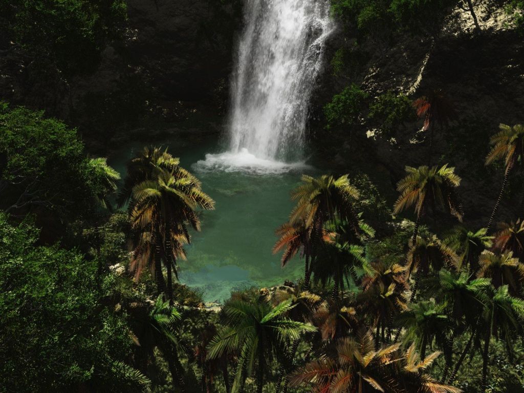 Jungle Waterfall 19062 wallpaper