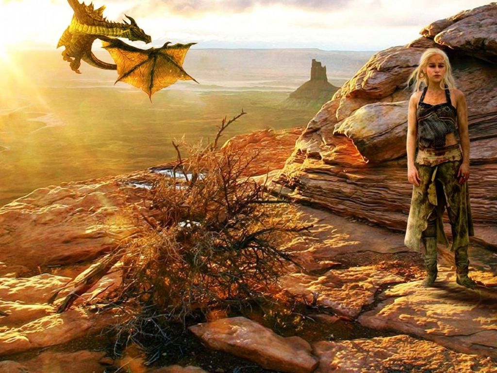 Khaleesi With Dragon Game of Thrones wallpaper