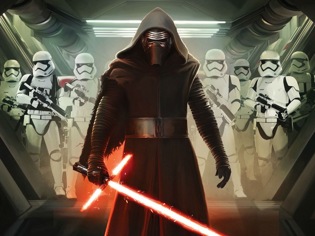 Kylo Ren and First Order Stormtroopers wallpaper
