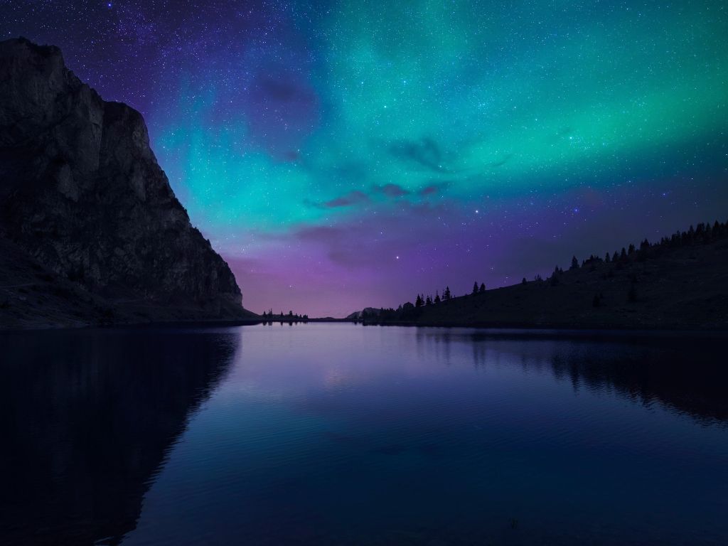Lake-aurora wallpaper