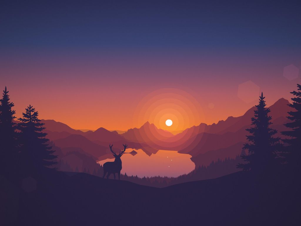 Lakeside Sunset wallpaper