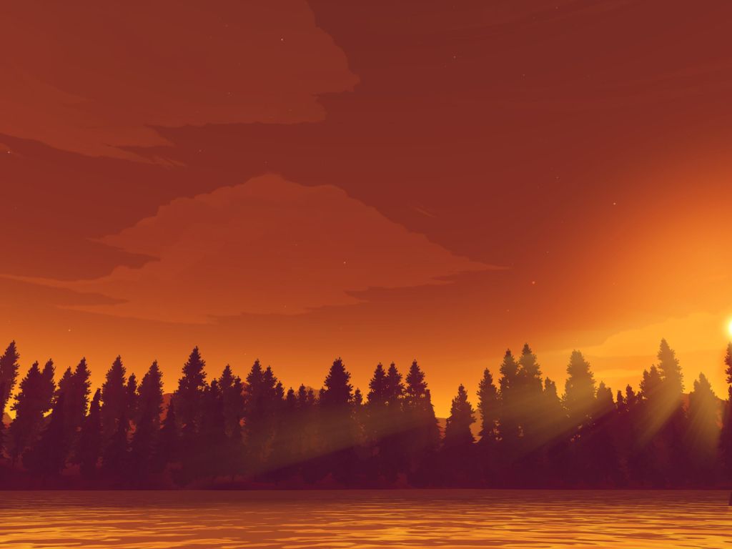 Lakeside Sunset wallpaper