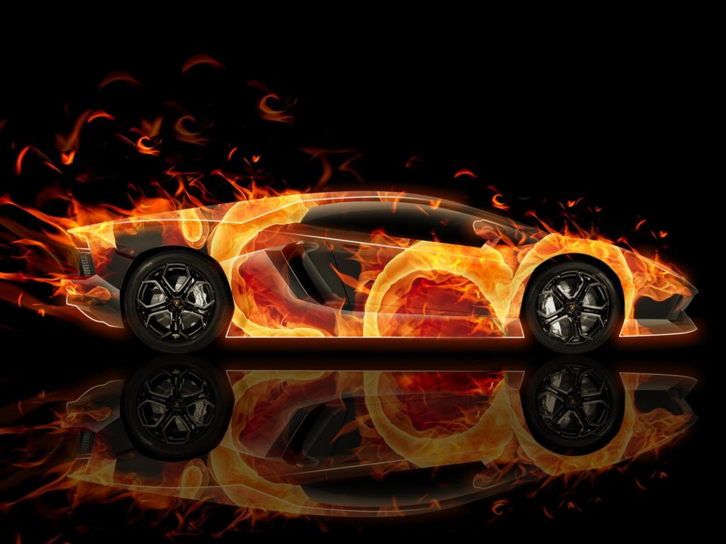 Lamborghini Aventador Fire wallpaper