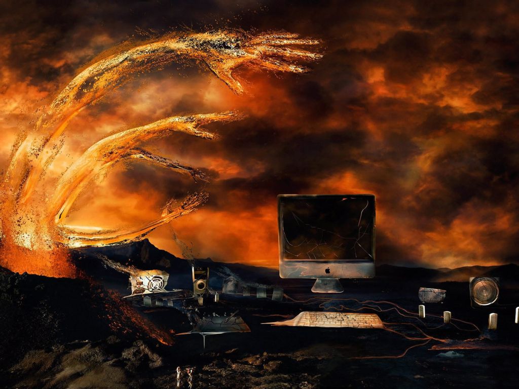 Lava Hands Attacking the IMac wallpaper