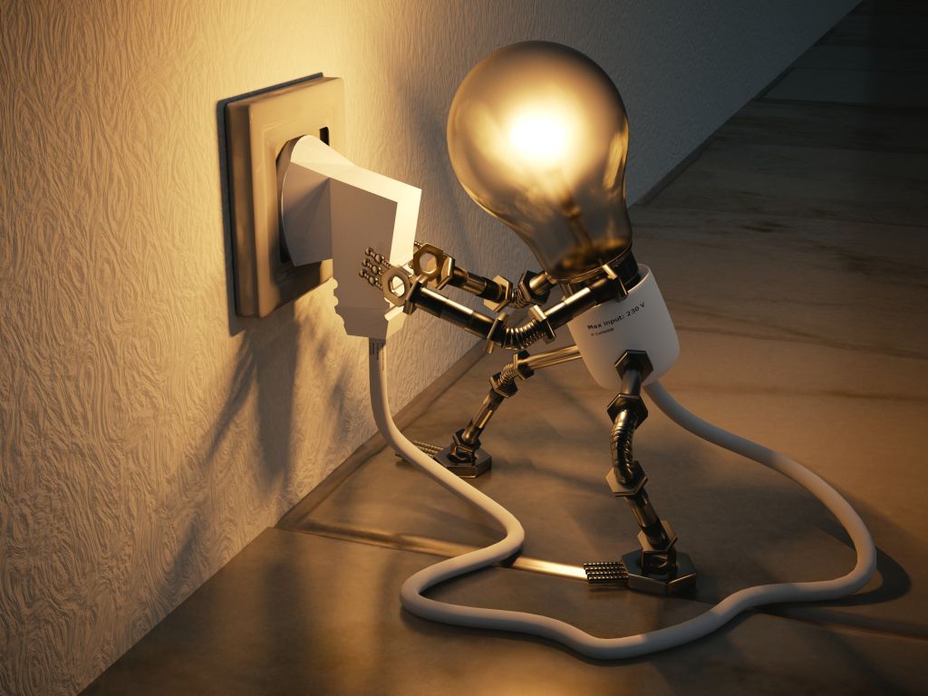 Lightbulb Pulling Plug wallpaper