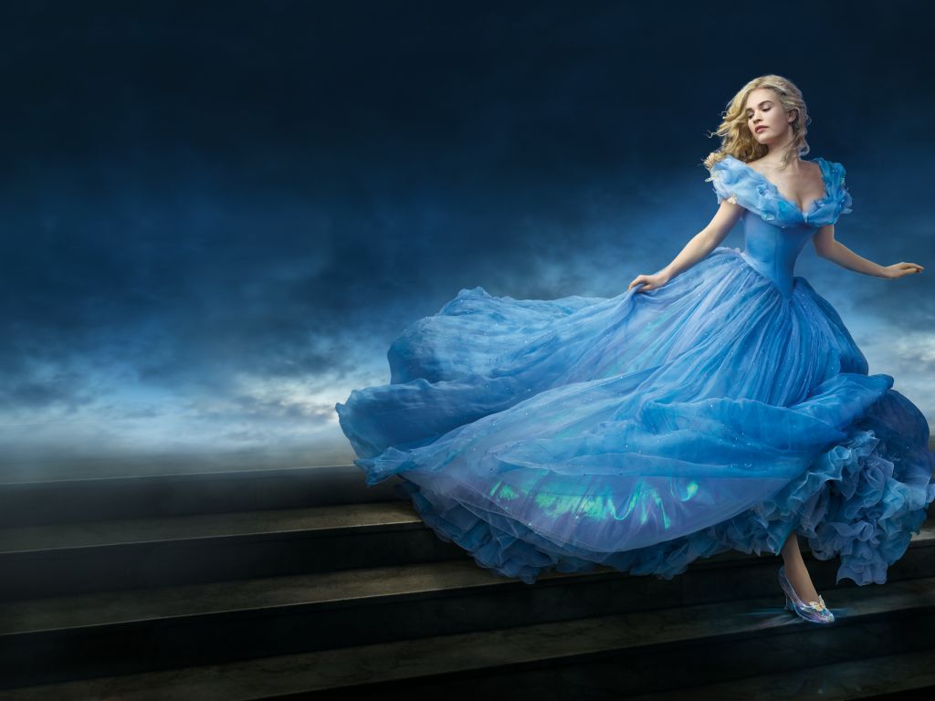 Lily James as Cinderella wallpaper
