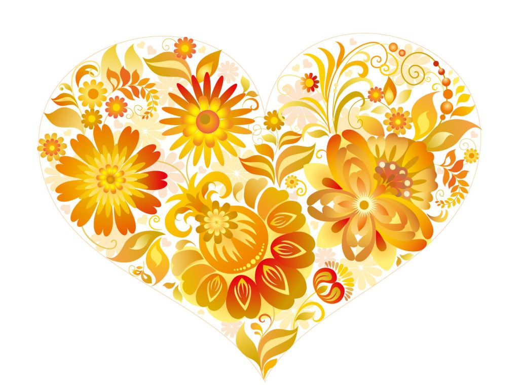 Love Heart With Flowers wallpaper