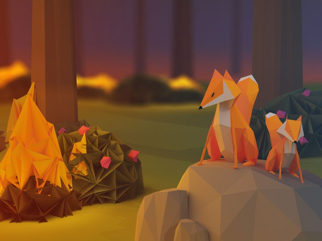 Low Poly Foxes wallpaper