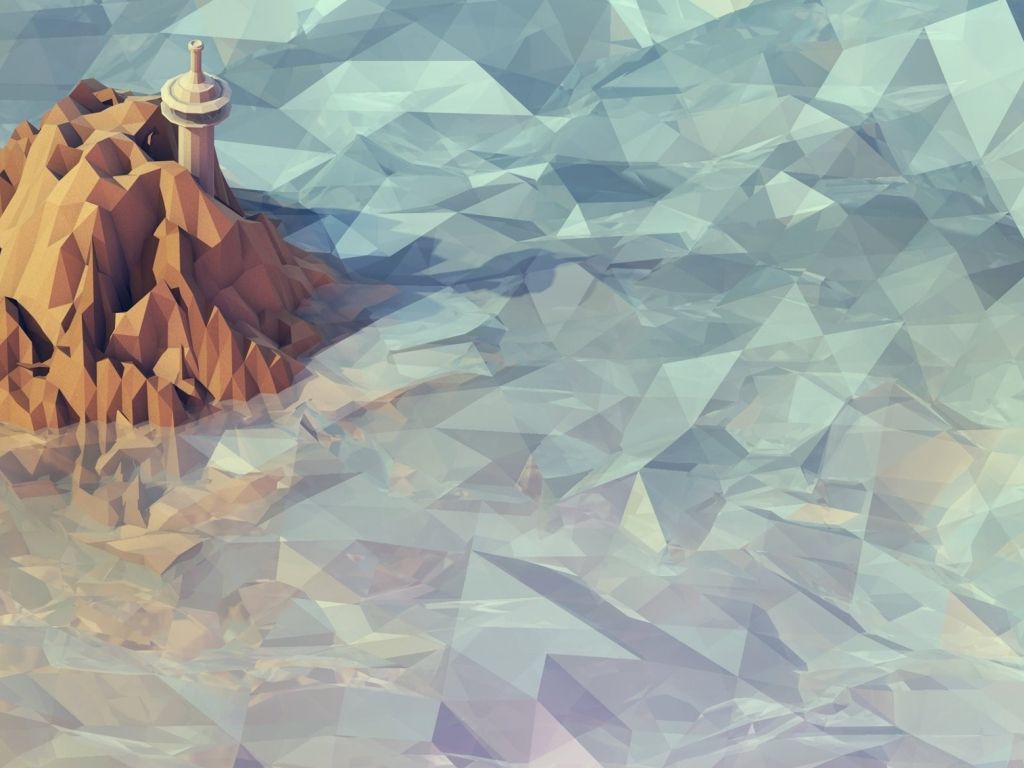 Low Poly Mountains and Water wallpaper