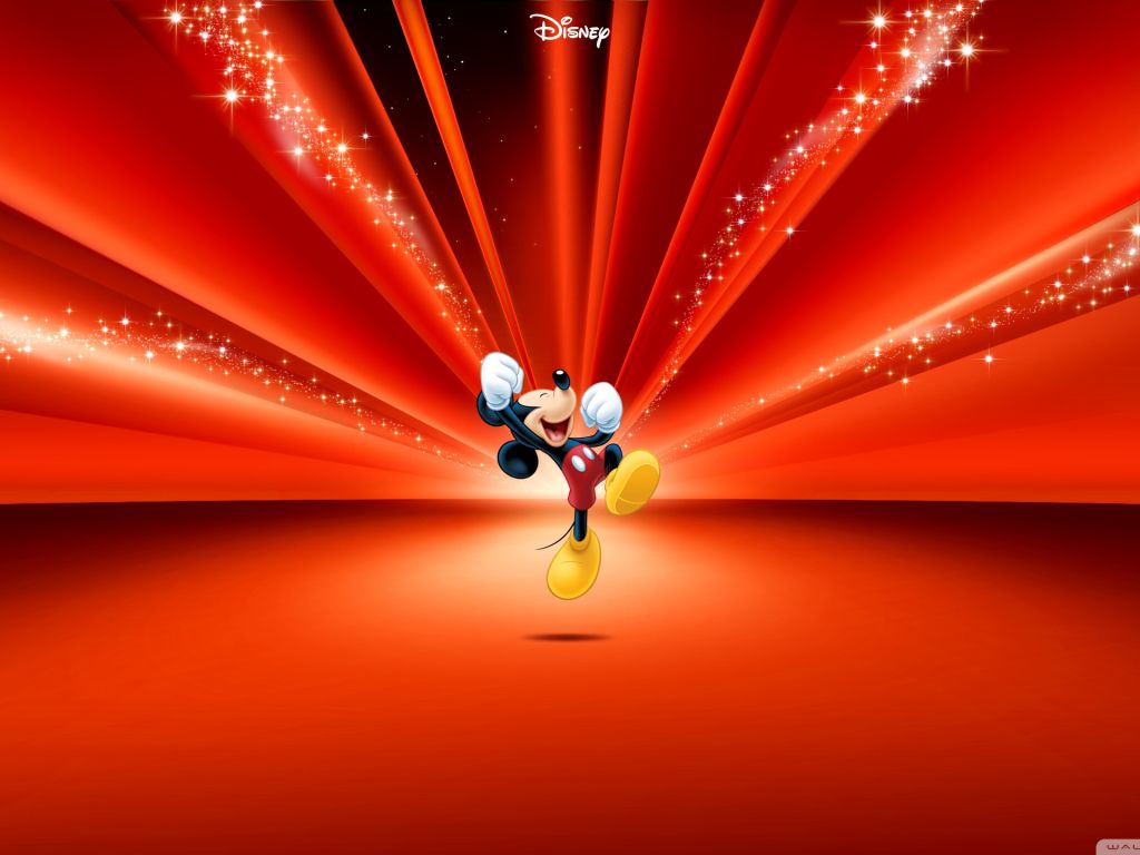 Mickey Mouse Red Background wallpaper