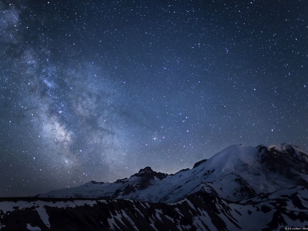 Milky Way Over Mount Rainier wallpaper