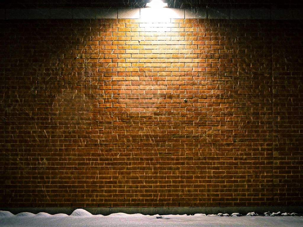 Minimal Snowy Brick Wall With Light wallpaper