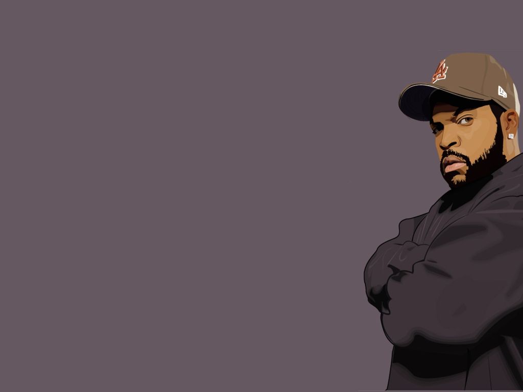 Minimalistic Hip Hop Rap Ice Cube Singer Rapper wallpaper in 1024x768  resolution