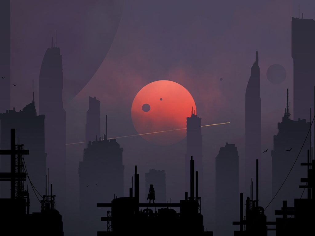 Minimalistic Sci-fi City wallpaper