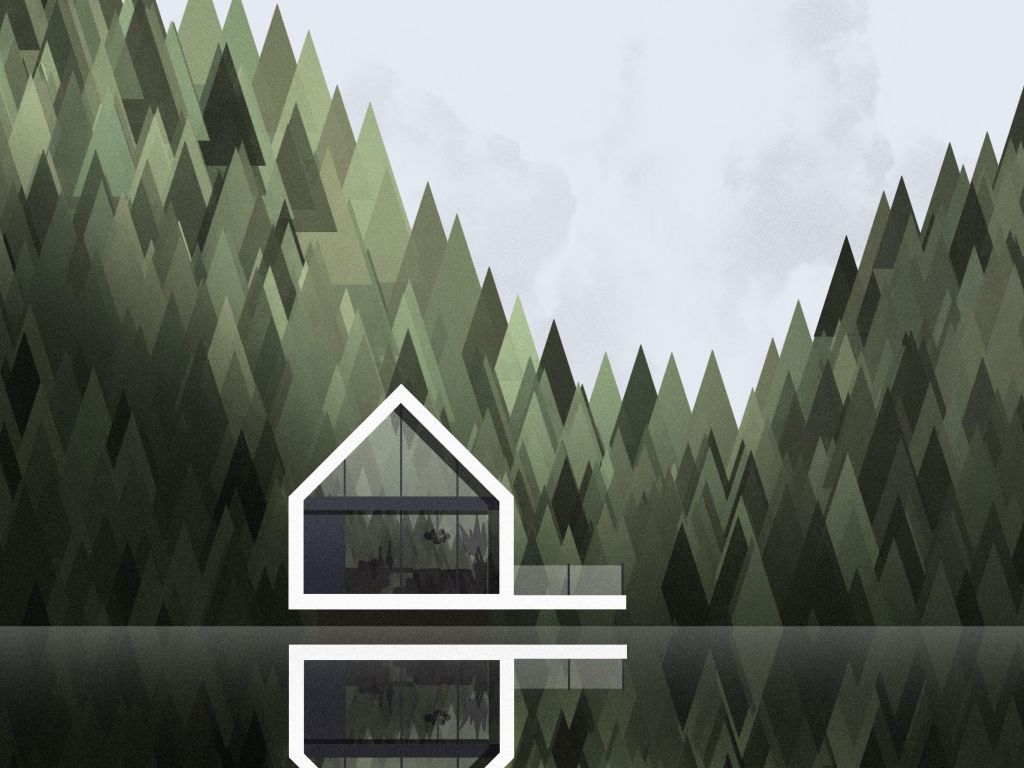 Modern Cabin in a Lake wallpaper