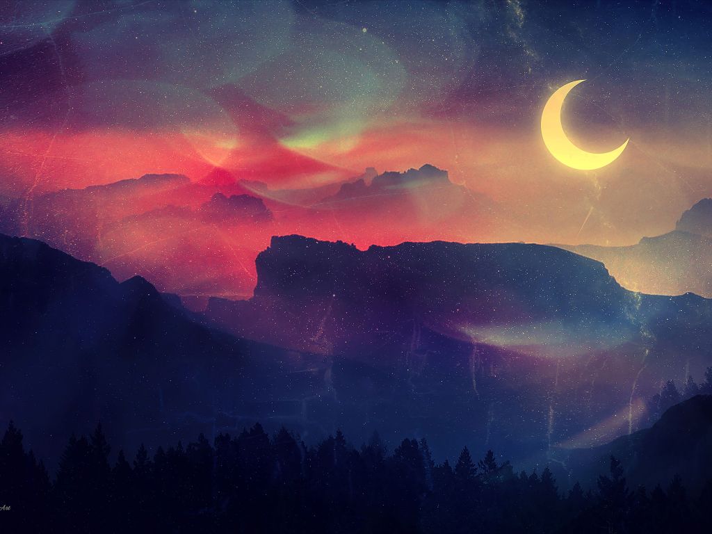 Moon and Colours wallpaper