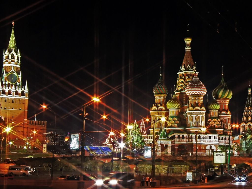 Moscow Russia Red Square Lights wallpaper