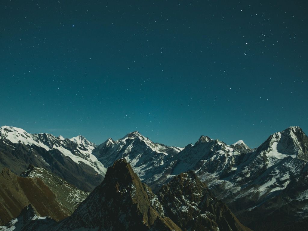Mountains and the Night Sky wallpaper