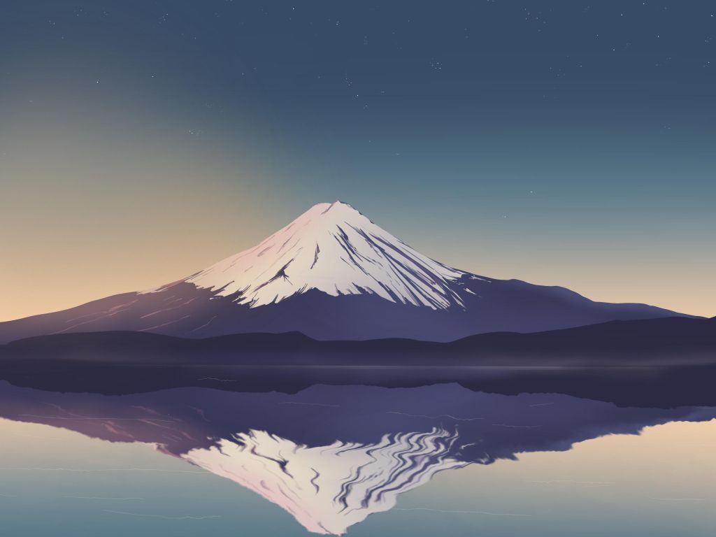 Mt. Fuji. Painted in ProCreate wallpaper