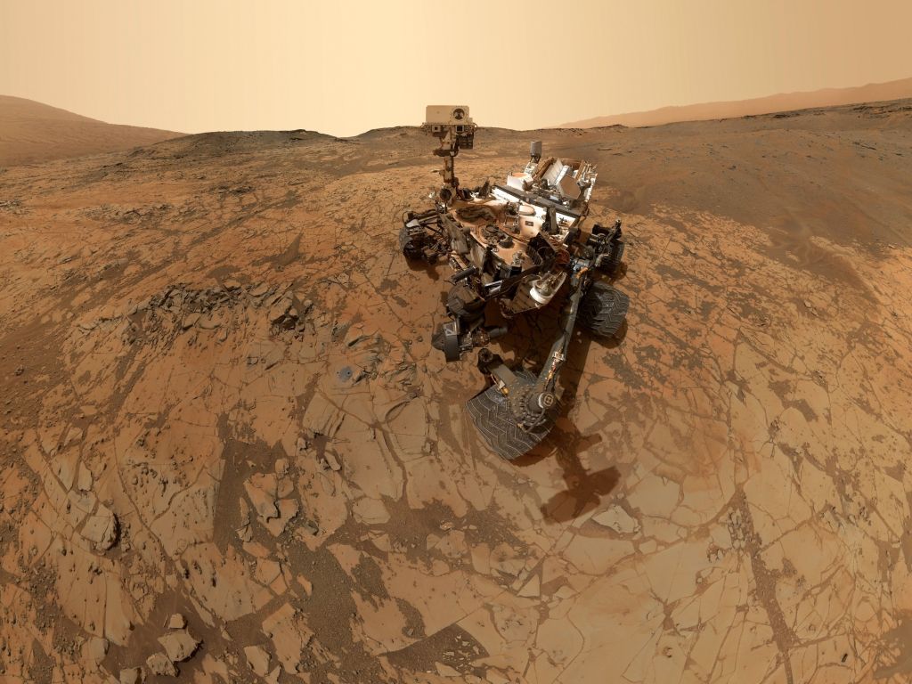 NASA Curiosity at Mount Sharp on Mars wallpaper