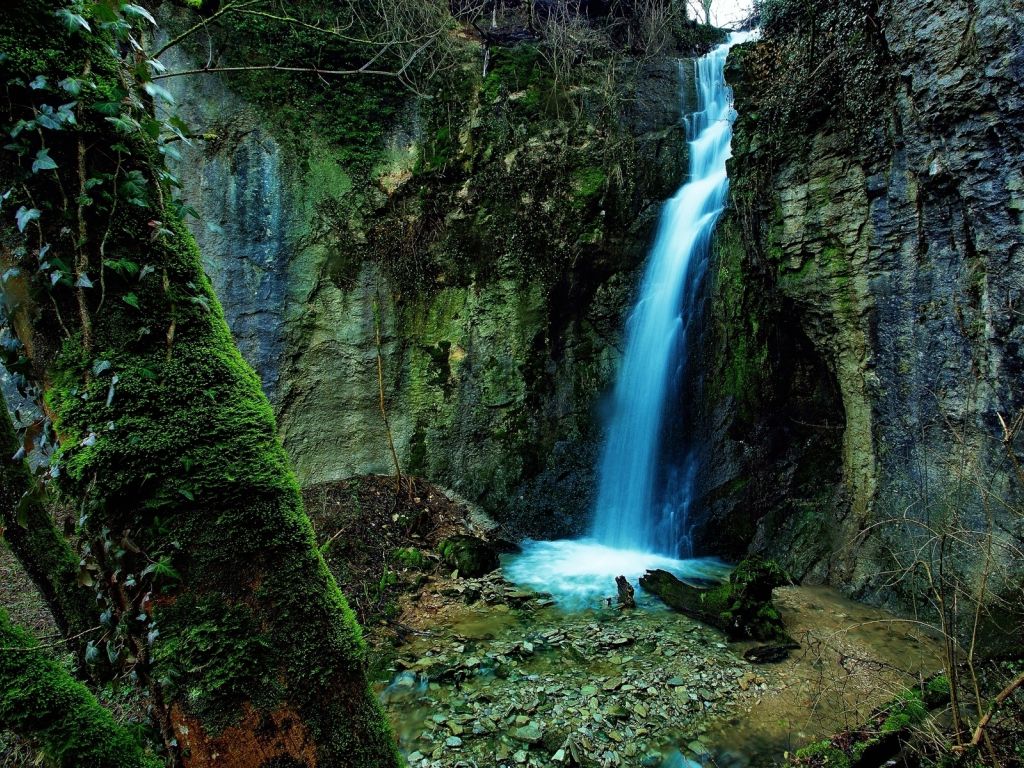 Nature Green Waterfall wallpaper