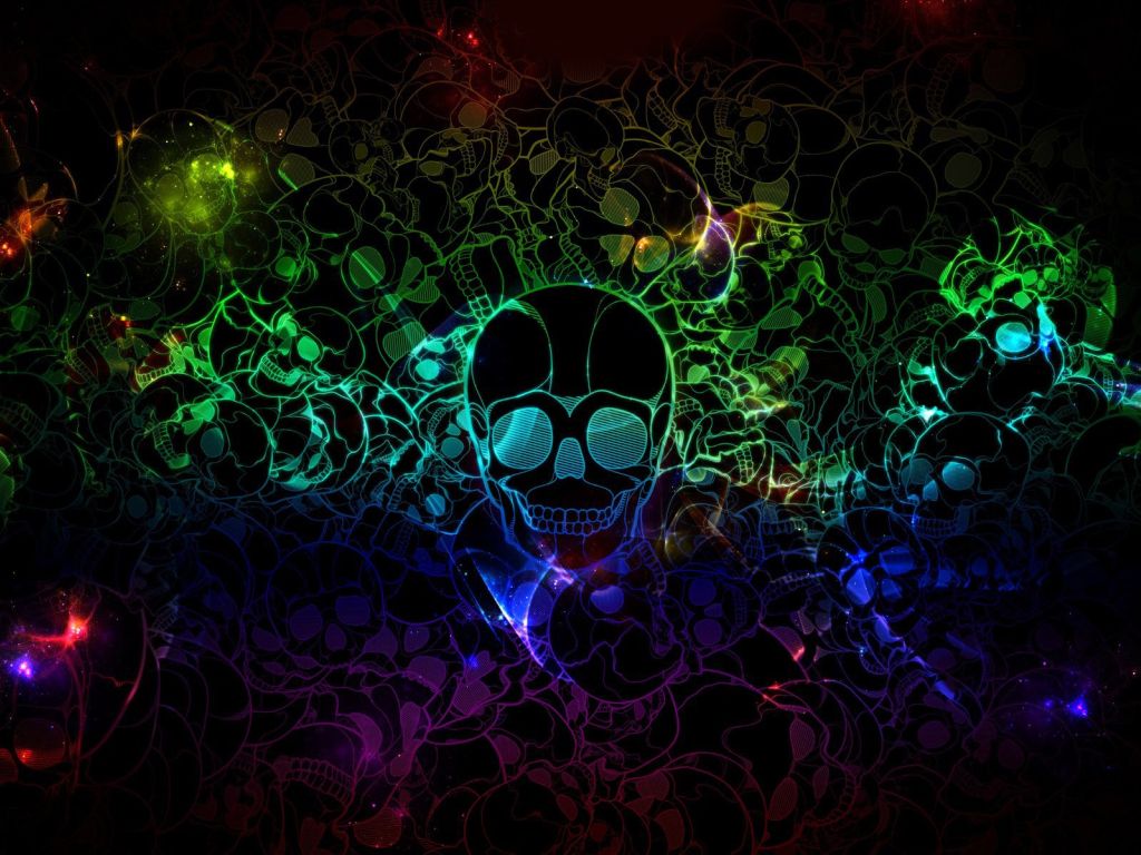 Neon Skulls wallpaper