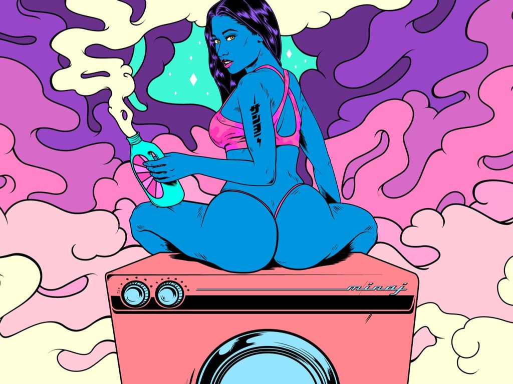 Nicki Minaj On A Washing Machine wallpaper