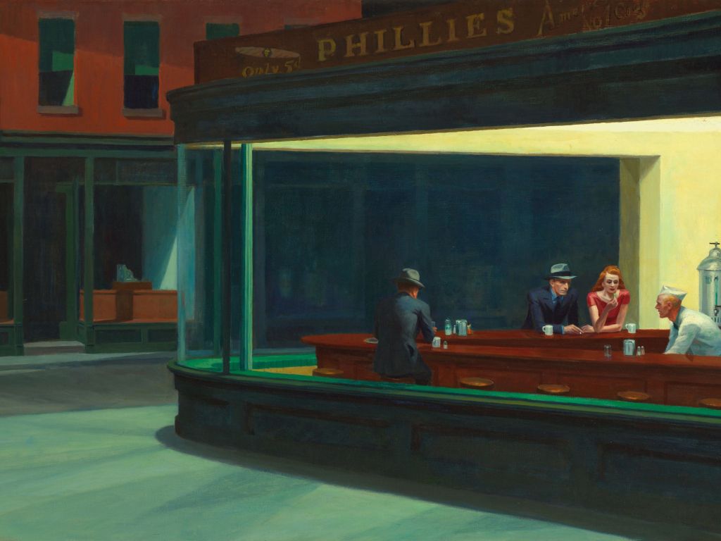Nighthawks - A Painting That Makes a Pretty Good wallpaper
