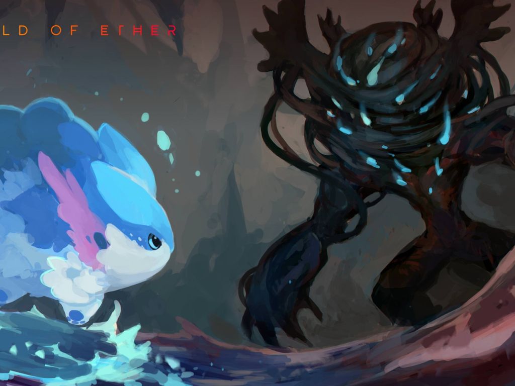 Ocean Monster Confronts Death Monster - World of Ether wallpaper