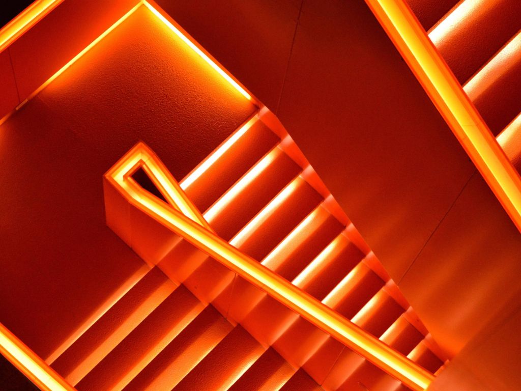 Orange Staircase wallpaper