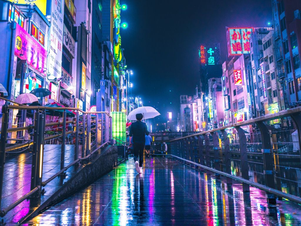 Osaka Under the Rain wallpaper