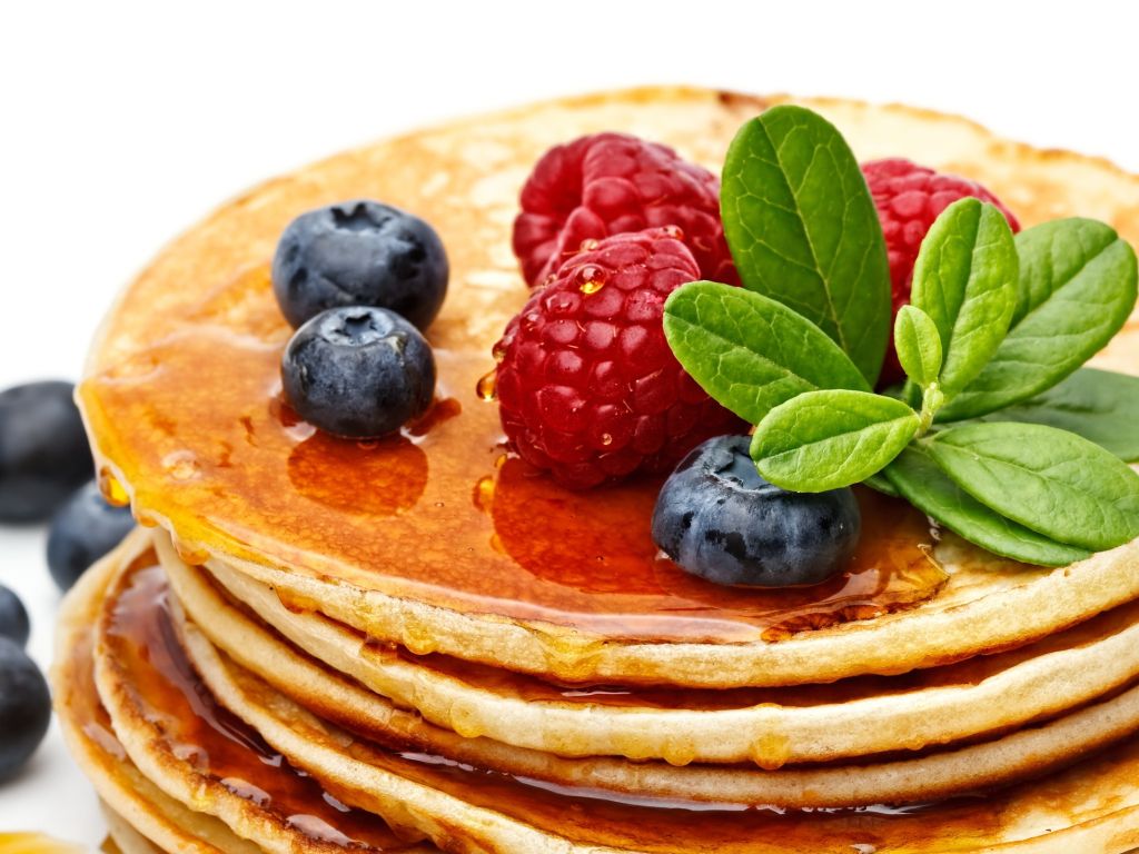 Pancakes With Strawberry, Mint and More wallpaper
