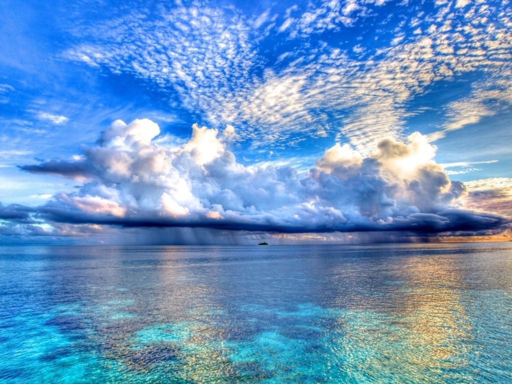 Pictures Ocean Horizon Sky Clo wallpaper