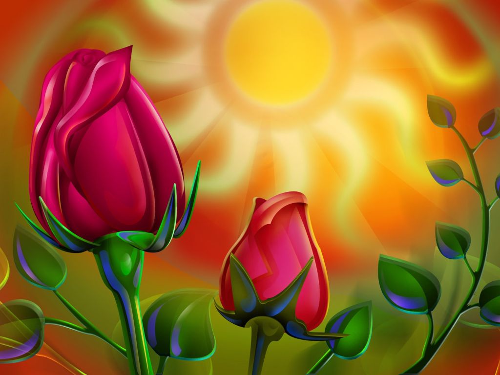 Pink Roses Under the Sun wallpaper