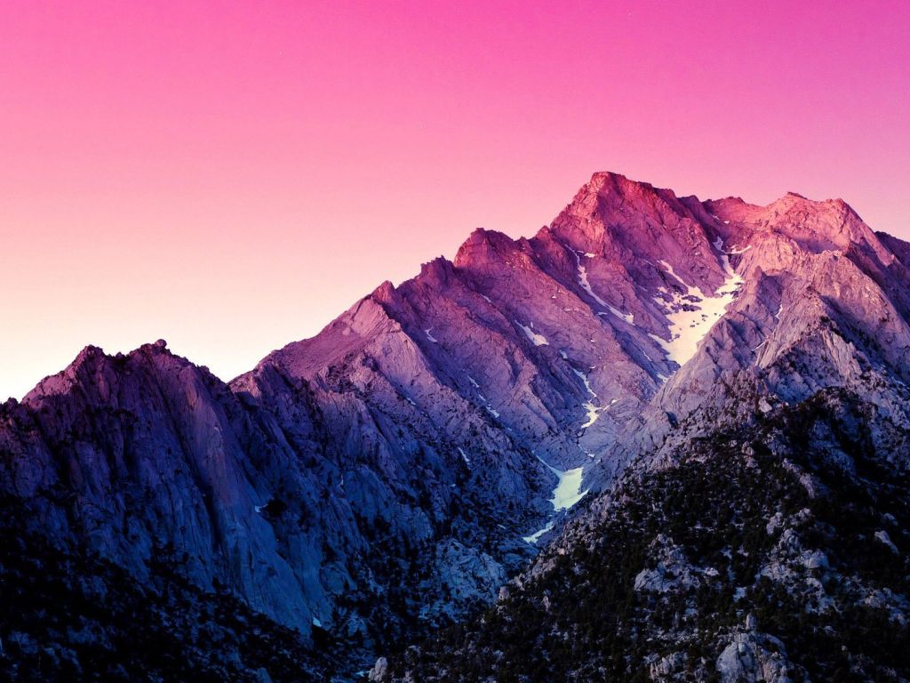 Pink Sky Above The Mountains wallpaper