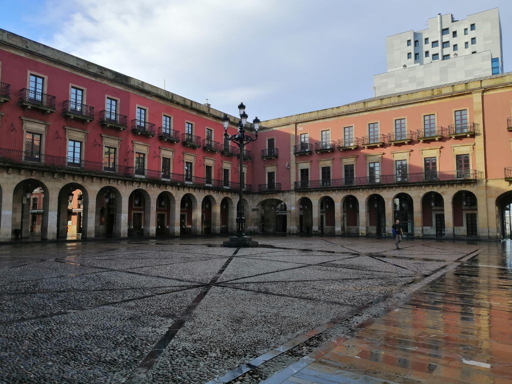 Plaza in Gijon Spain wallpaper