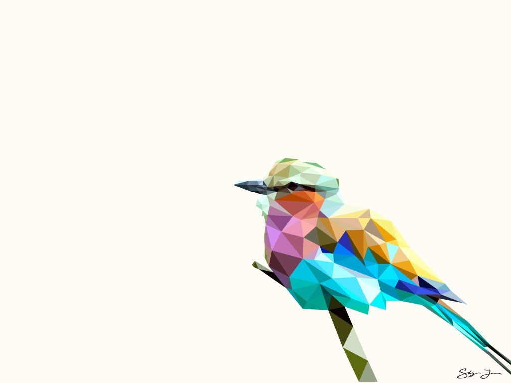 Polyart Rainbow Bird wallpaper