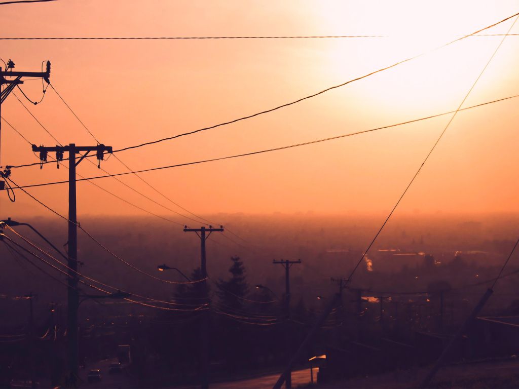 Powerlines and Smog wallpaper
