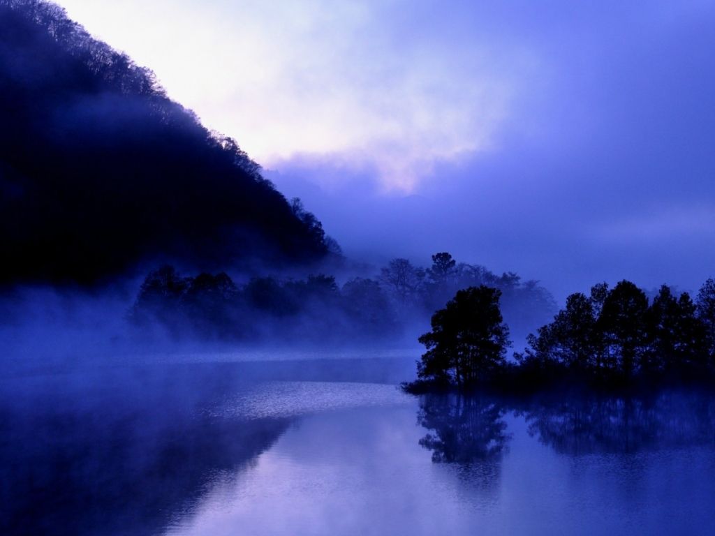 Purple Foggy Lake wallpaper