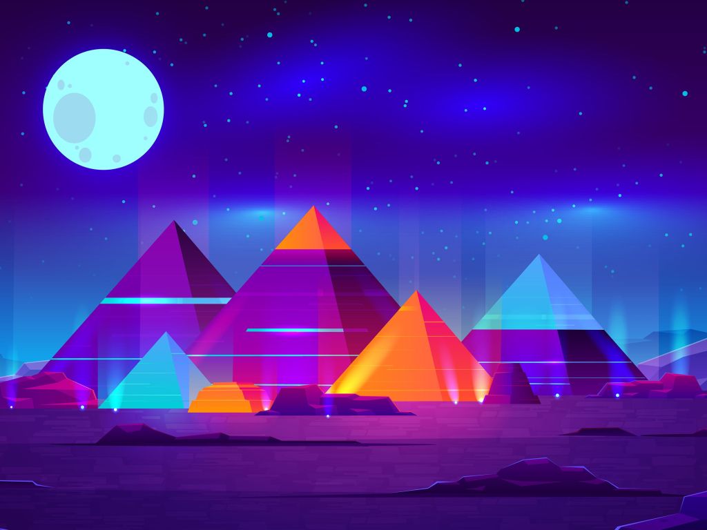 Pyramids Neon wallpaper
