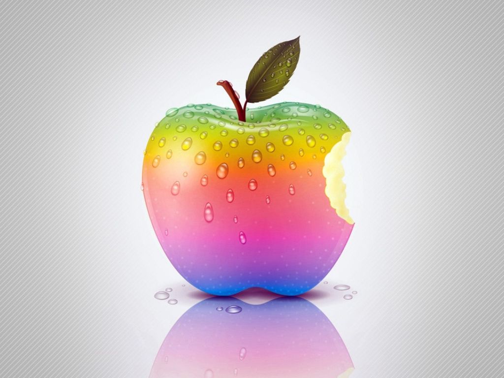 Rainbow Apple HD 1080p wallpaper