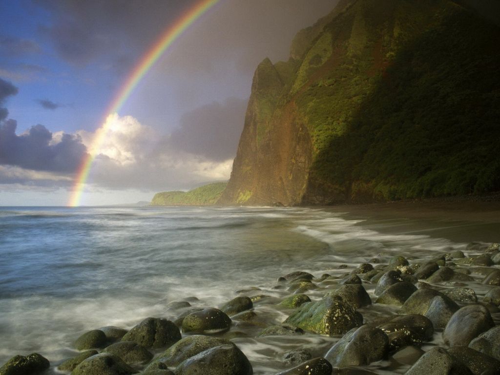 Rainbow at Maui-hawaii Beach wallpaper