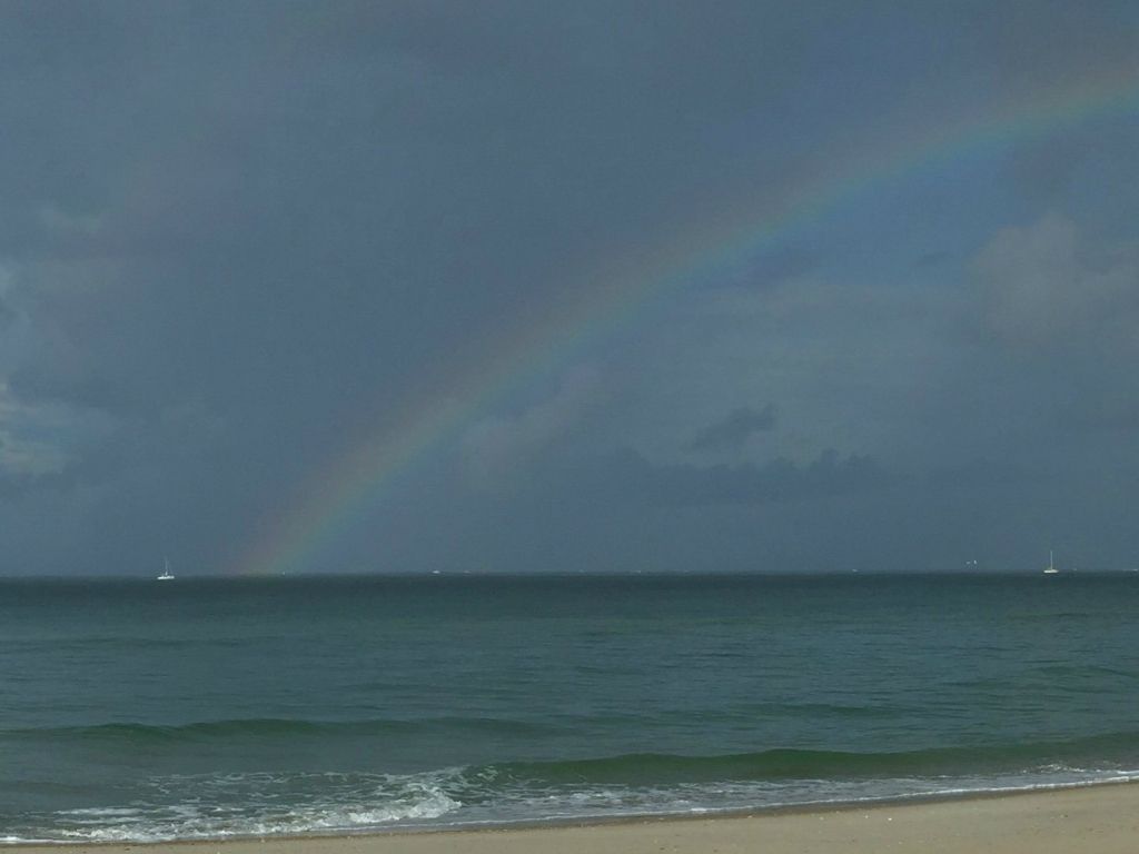 Rainbow at the Beach on Shackleford Island NC wallpaper
