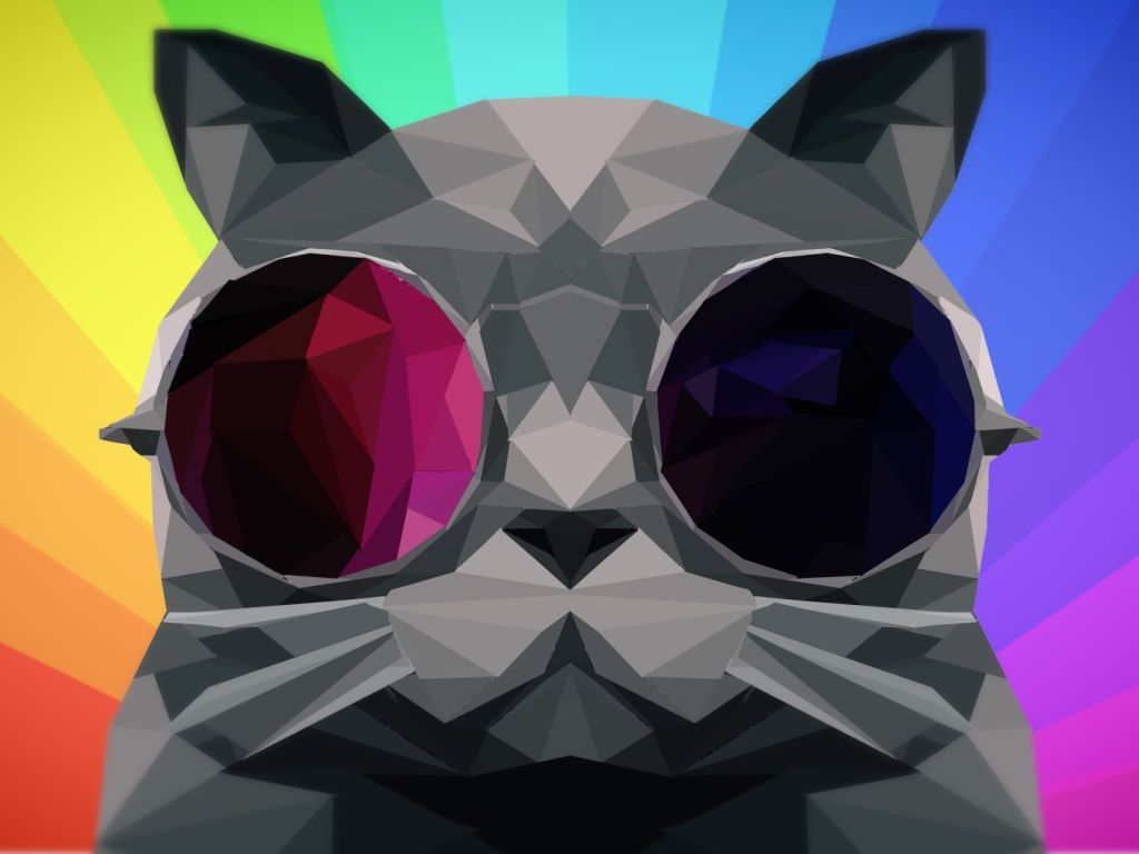 Rainbow Poly Cat wallpaper