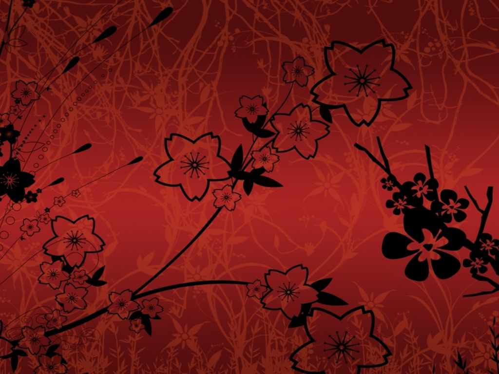 Red And Black Flowers Background wallpaper