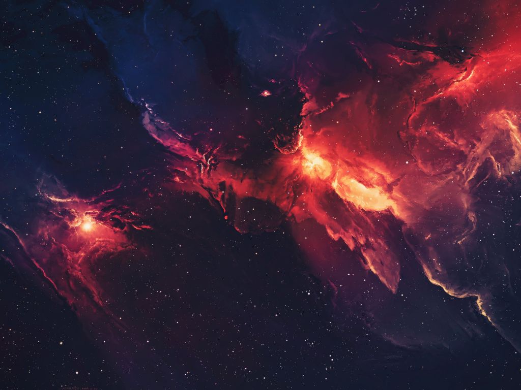Red and Blue Nebula wallpaper