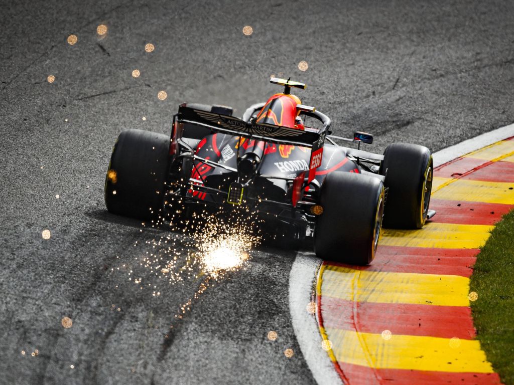 Red Bull F Car Throwing Sparks wallpaper