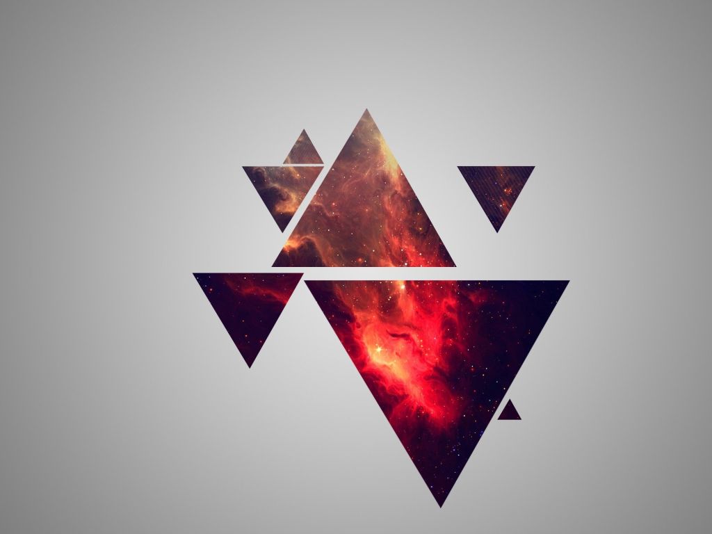 Red Galaxy Triangles wallpaper